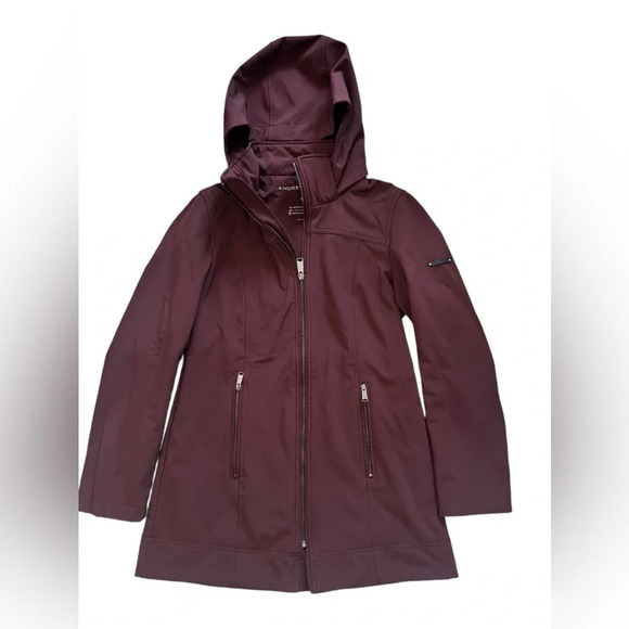 Andrew Marc extra warm water repellent maroon jacket with detachable hood small - Picture 4 of 8